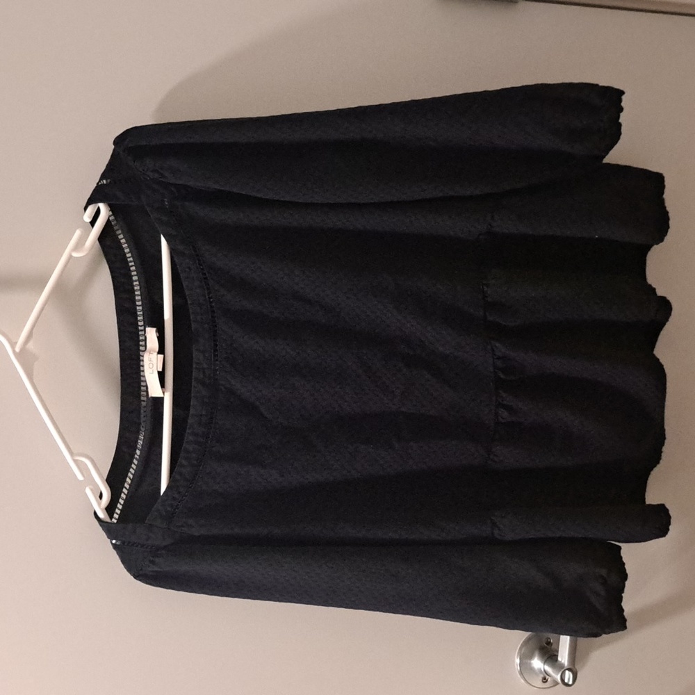 Loft Navy Peplum Blouse